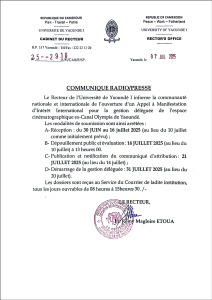 ADDITIF A L'APPEL A MANIFESTATION D'INTÉRÊT INTERNATIONAL